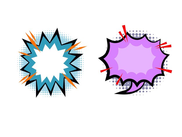 Vector vector comic speech bubbles set explosion comic set