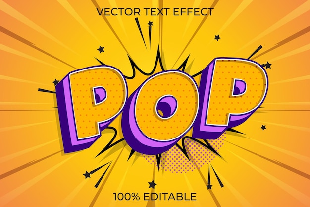 Vector comic style editable text effect