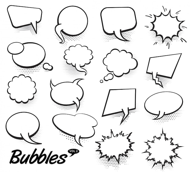 Vector vector comic text speech bubbles