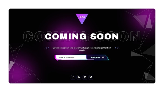 Vector vector coming soon and contact us technology style landing page