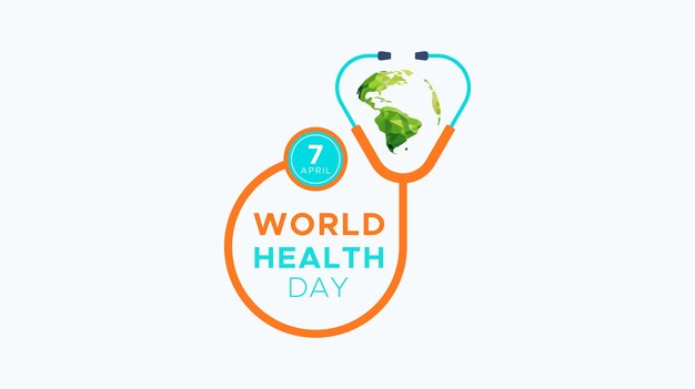 Vector commemora la giornata mondiale della salute celebrazione della giornata della sanità 7 aprile coscienza della salute del corpo
