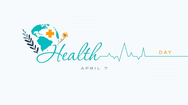Vector commemorates world health day Celebrating Health Day April 7th Body health awareness