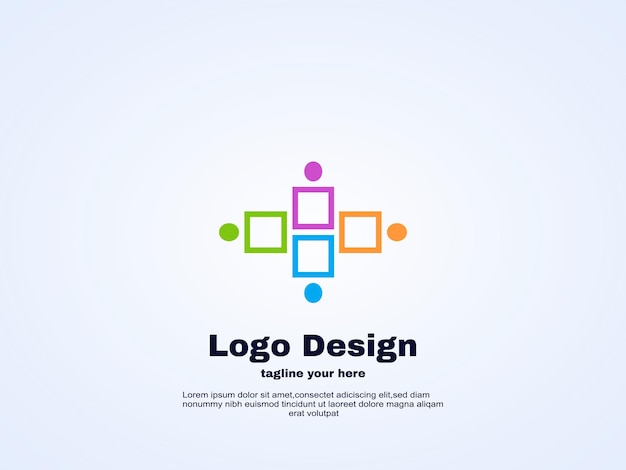 Vector community people logo ontwerp sjabloon creatief.