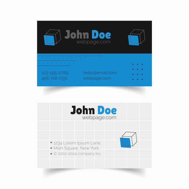 Vector company blue business card template