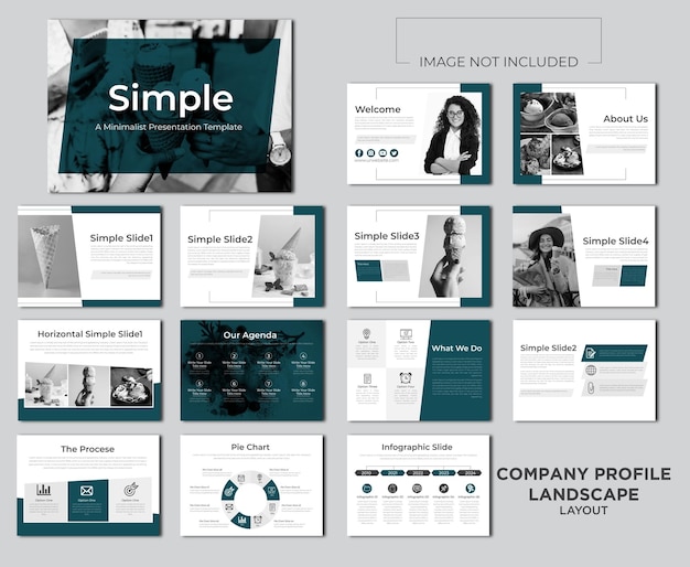 Vettore vector company profile landscape layout o modelli di presentazione aziendale