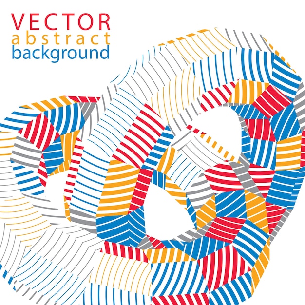 vector complicated 3d backdrop, modern digital technology style form. abstract stripy bright three-dimensional background.