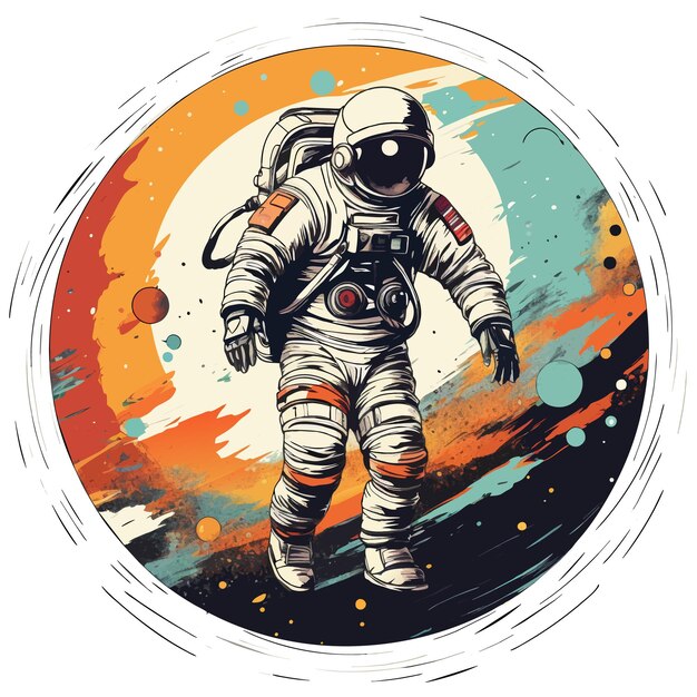 Vector comsonaut meditation and spiritual practice icon eps10 Vector Astronaut in suit in outer space icon eps10