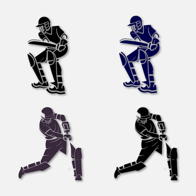 Vector vector concept of batsman playing cricket championship design