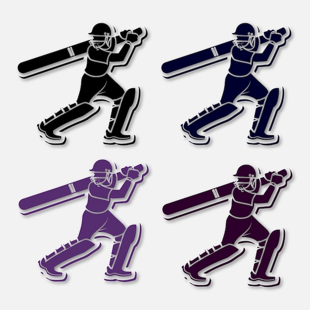 vector concept of batsman playing cricket championship design