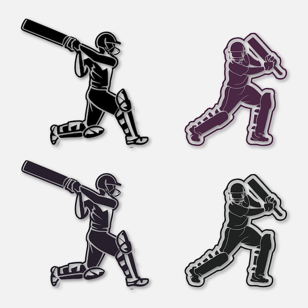 vector concept of batsman playing cricket championship design