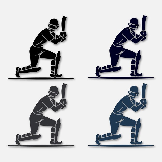 Vector vector concept of batsman playing cricket championship design