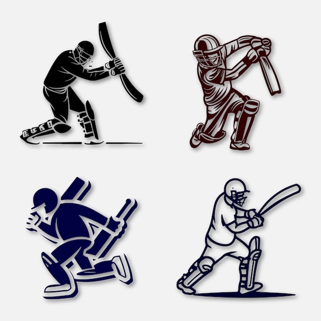 Vector vector concept of batsman playing cricket championship design