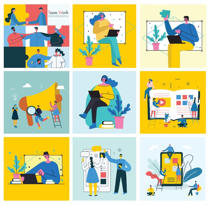 Vector vector concept illustration backgrounds of start up and big idea in flat style in the flat style