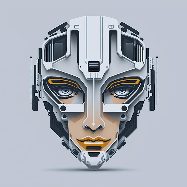 Vector vector concept of robot head or face character design illustration