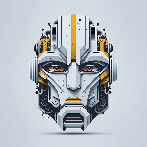 Vector concept of Robot head or face character design illustration