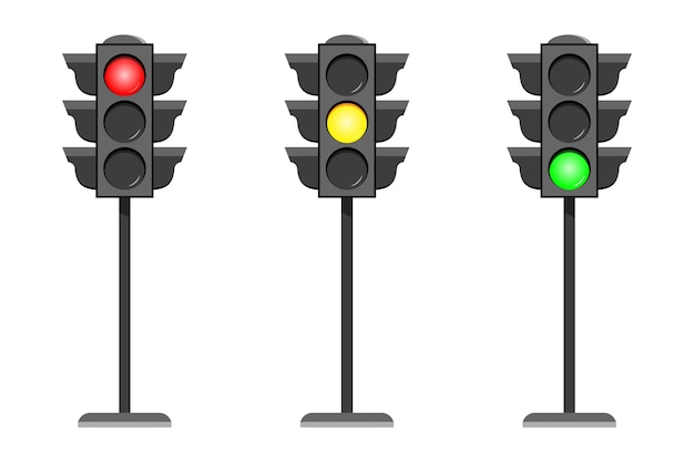 Vector concept traffic light interfaced