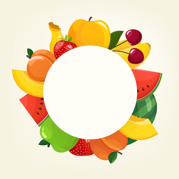 Vector concept with color fruits