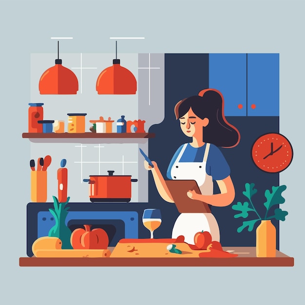 벡터 vector_concept_woman_cooking_2