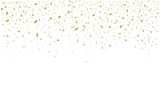Vector vector confetti gouden tinsel confetti vallen uit de lucht glanzende confetti vakantie verjaardag