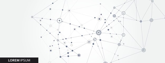 Vector connect lines and dots Banner template for technology