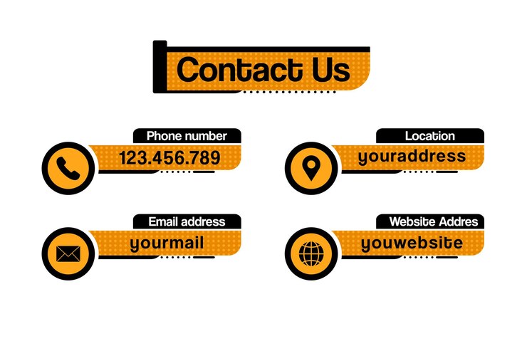 Vector vector contact us for illustration logo with address  website  phone and email