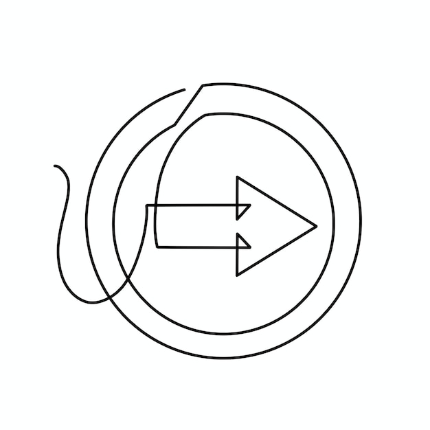 Vector vector continuous one line arrow illustration