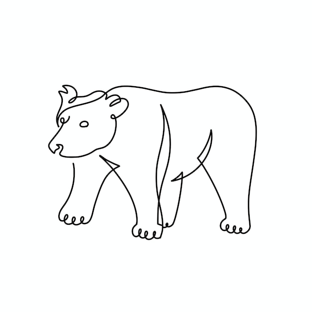 ベクトル連続一行クマイラスト