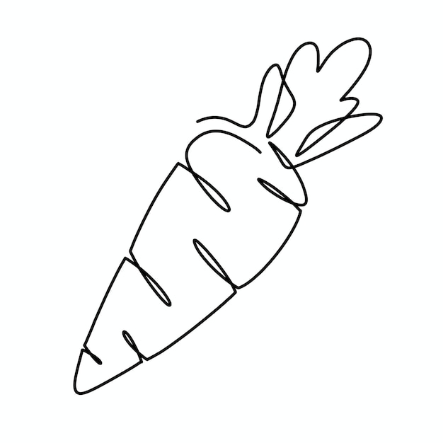 Vector continuous one line carrot illustration