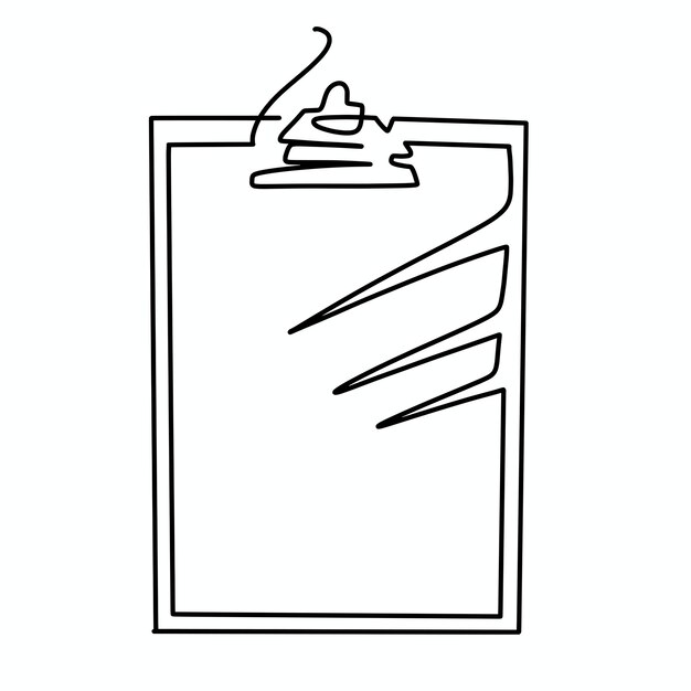 Vector vector continuous one line clipboard illustration