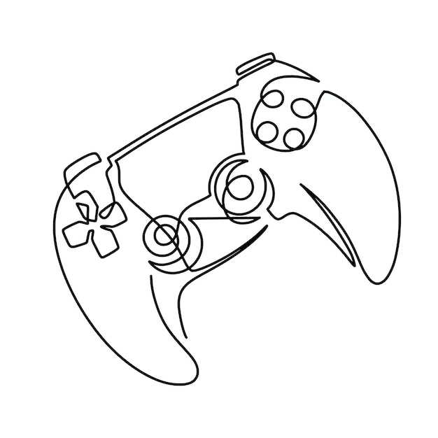 Vector vector continuous one line playstation illustration