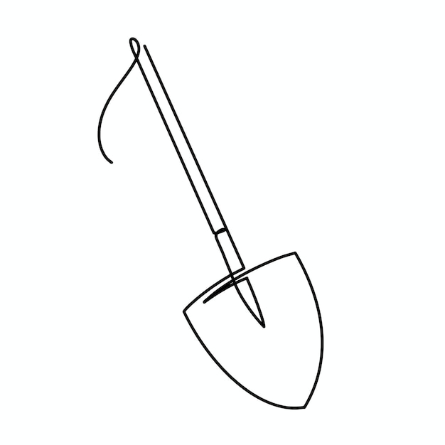 Vector continuous one line Shovel illustration