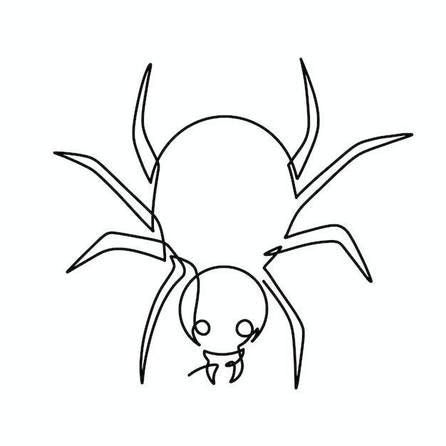 Vector continuous one line spider illustration