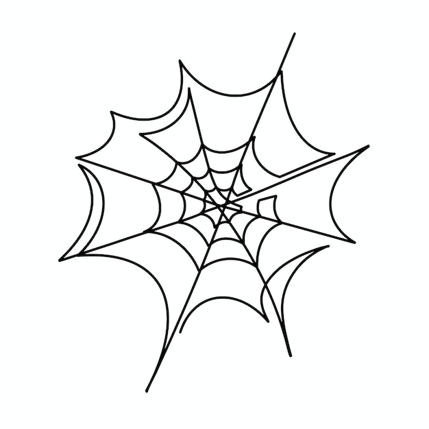 Premium Vector | Vector continuous one line spider web illustration