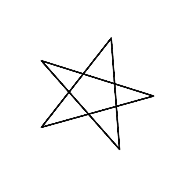 Vector Contour black and white drawing of a star pictogram