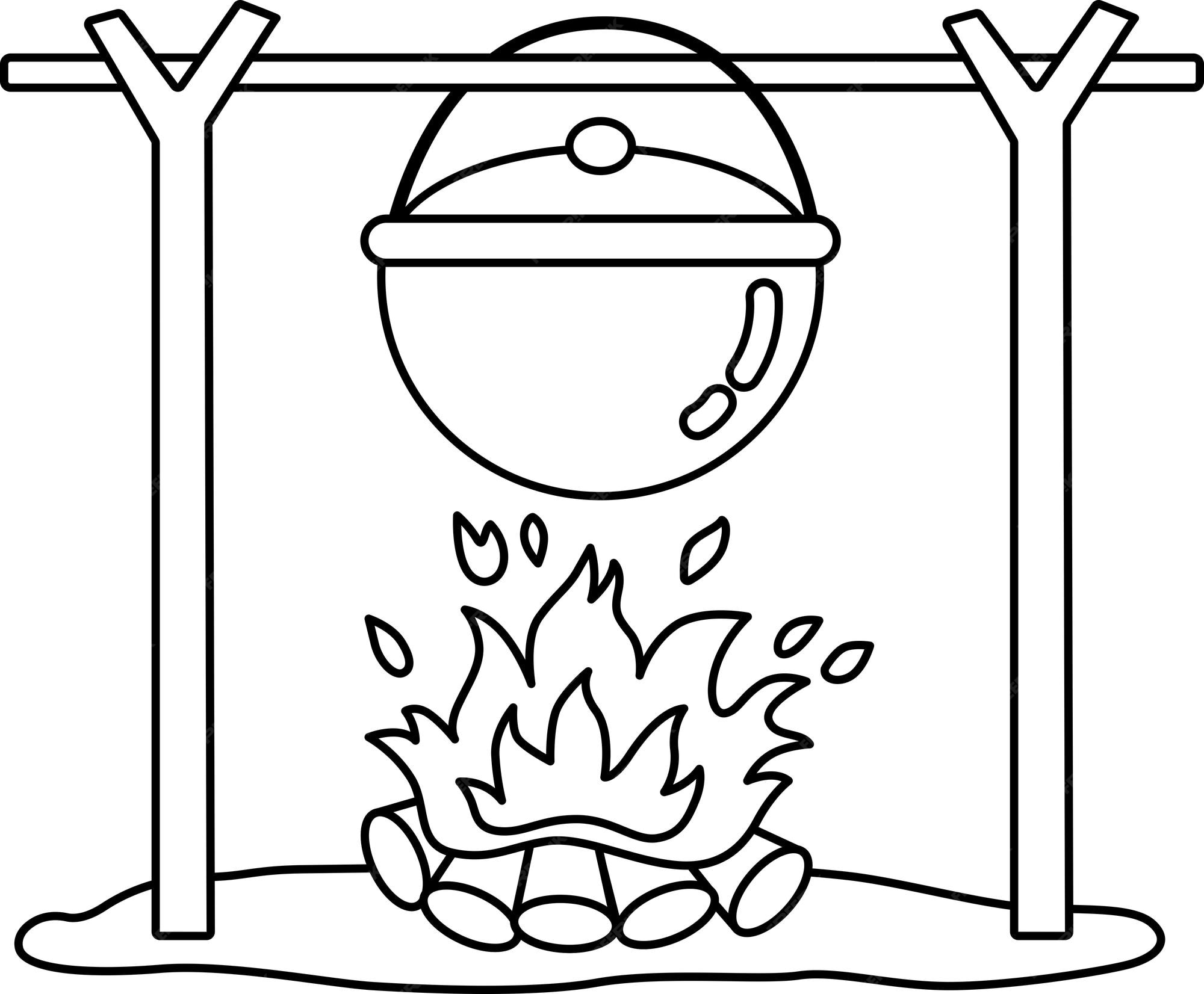 Cooking Pot Coloring Page