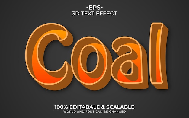 Vector cool 3d style editable text effect template
