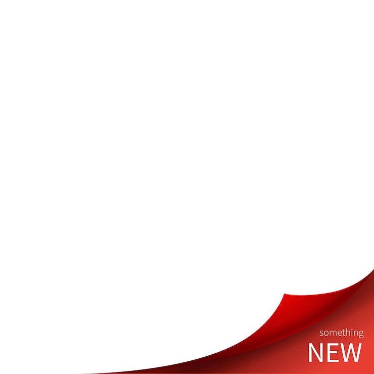 Vector vector corner curl sale banner on realistic shiny red paper