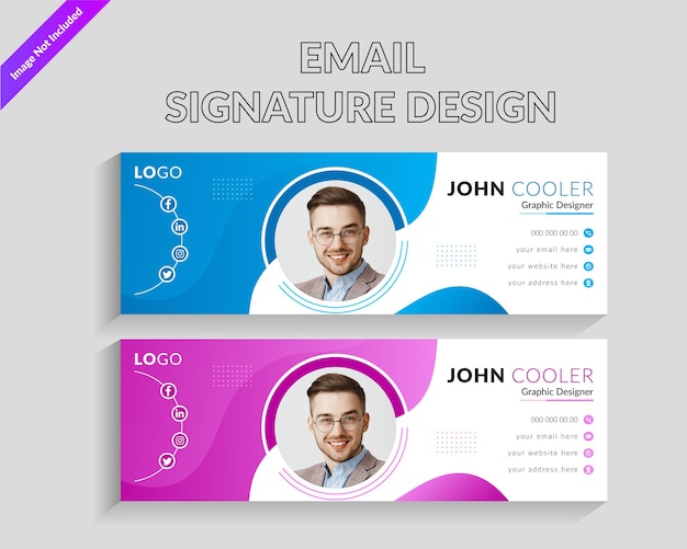 Vector corporate business email signature or personal facebook cover page template