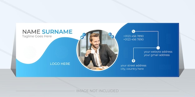 Vector corporate business email signature template corporate and personal facebook cover template