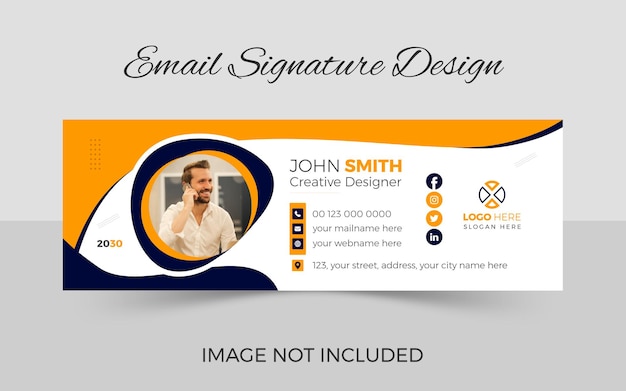 Vector corporate business email signature template or personal social media cover template