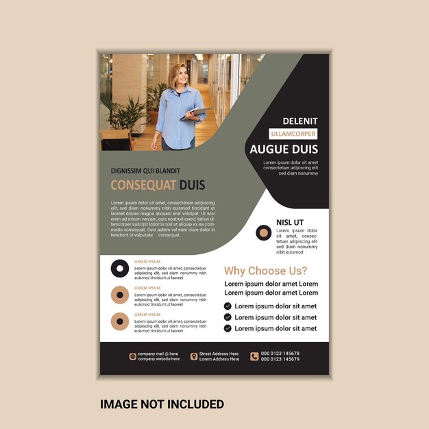 Vector Corporate business flyer design template with bleed