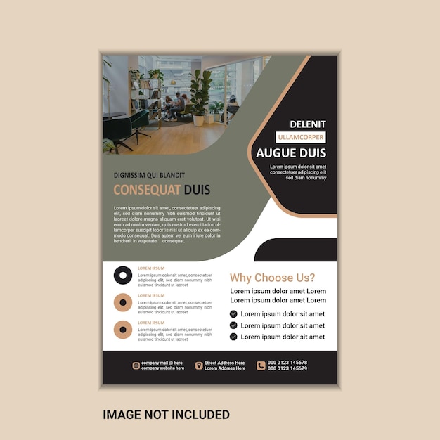 Vector Corporate business flyer design template with bleed