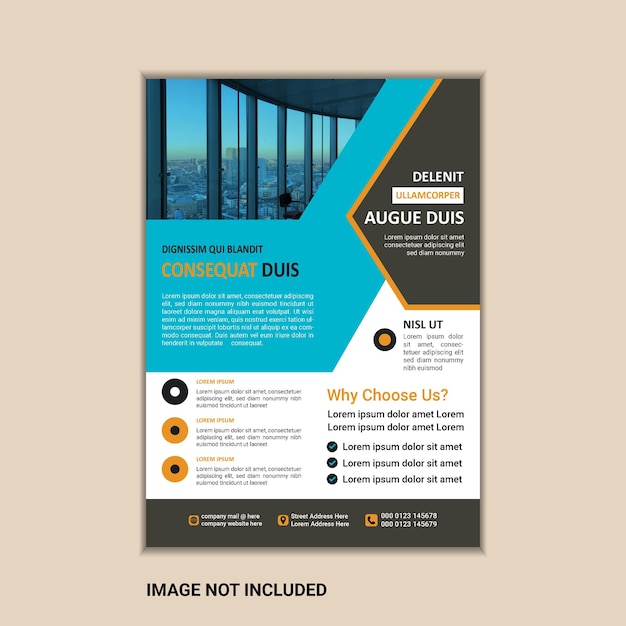 Vector Corporate business flyer design template with bleed