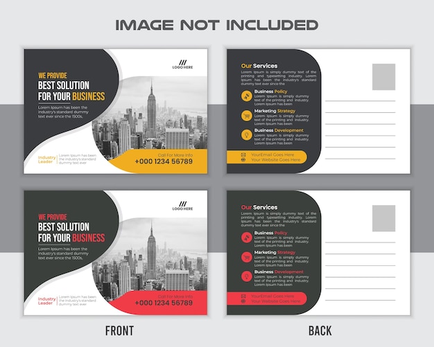 ベクトル企業ビジネス マーケティング ポスト カード デザイン テンプレート