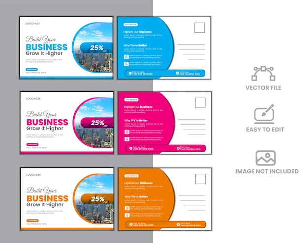 Vector corporate business marketing postcard design