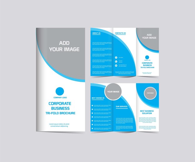 Vector corporate business trifold brochure design template