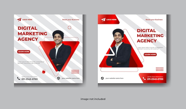 vector corporate  digital marketing agency social media and Instagram post and web banner template