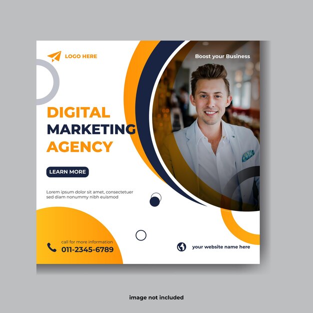 vector corporate  digital marketing agency social media and Instagram post and web banner template