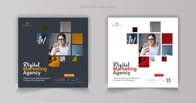 vector corporate digital marketing agency social media post and banner template