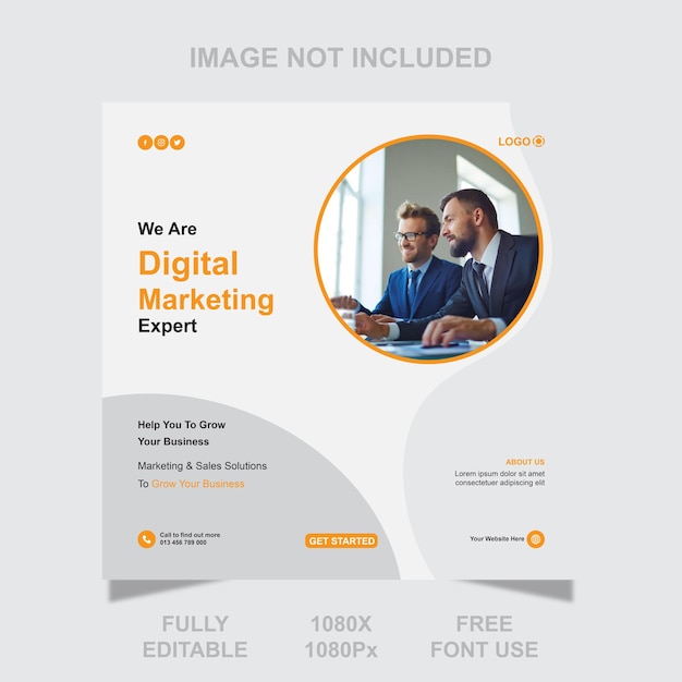 Vector corporate digital marketing agency social media post and banner template